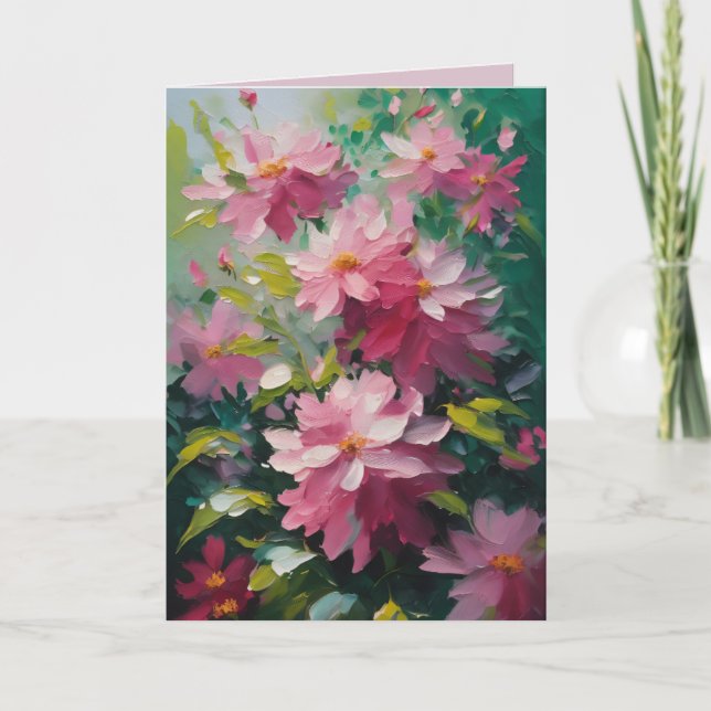DE REMERCIEMENTS FLEURS PEINTES TOUTES LES OCCASIONS, CARTE VIERGE (Devant)