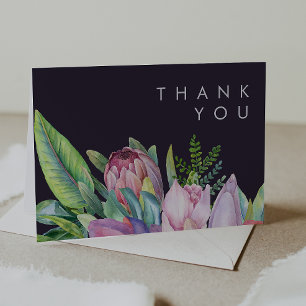 De Remerciements Floral tropical coloré   Carte PurpleThank You