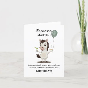 De Remerciements Funny Horse carte d'anniversaire Café et Martini