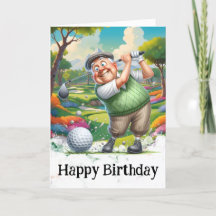 *~* Golf AP94 Senior Man Funny Humour Carte d'anni