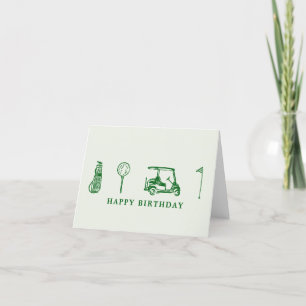 De Remerciements Golf green line dessin Carte d'anniversaire