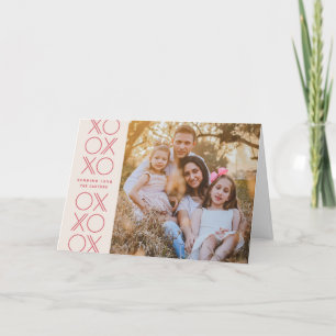 De Remerciements Ivory Pink Geometry XO Valentine's Day Carte photo