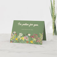 J'ai du pollen pour toi Carte Saint Valentin