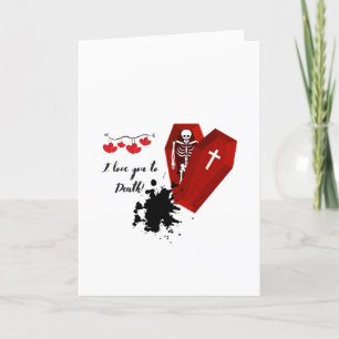 De Remerciements "Je t'aime à mort" Carte Saint Valentin
