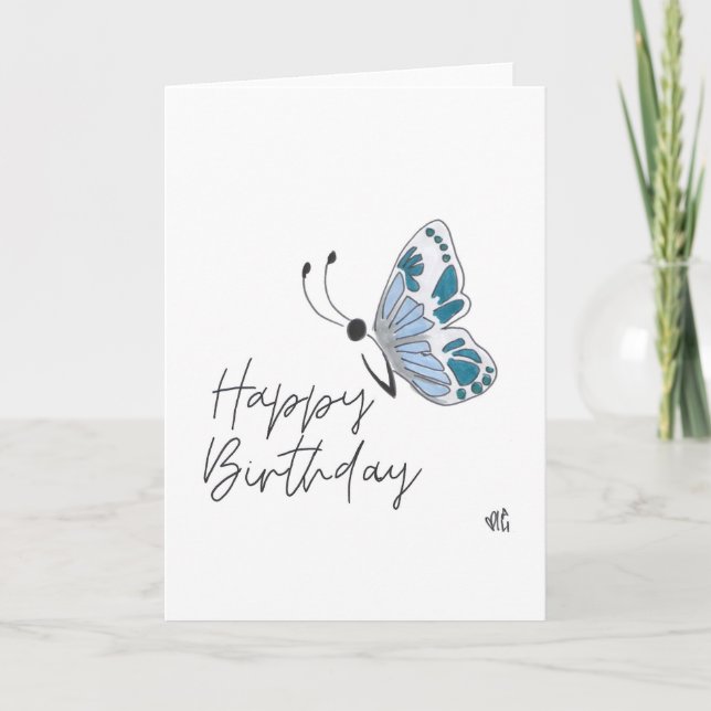 De Remerciements Joyeux papillon d'anniversaire - simple - carte (Devant)