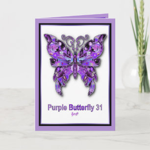 De Remerciements Papillon violet 31 carte blanche