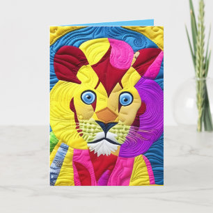 De Remerciements Petit Lion Cub Quilt Comme Design Carte Anniversai