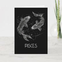 Pisces Zodiac Constellation Blank Folk Carte