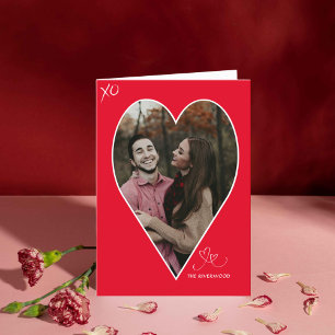 De Remerciements Prenez votre coeur Rouge Saint Valentin Carte phot