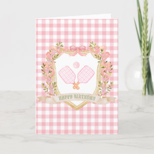 De Remerciements Preppy Pink Pickleball Bonne carte d'anniversaire