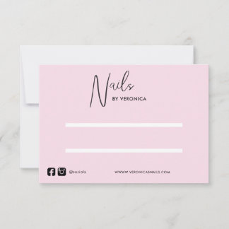 De Remerciements Presse Chic Rose Sur Carte Écran À Ongles