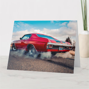 De Remerciements RED MUSCLE VOITURE SPORTS VINTAGES VOITURE Carte d
