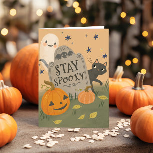De Remerciements Restez Éffrayant Carte Note Halloween