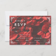 Rose Romantique | Carte RSVP Élégante et Florale M