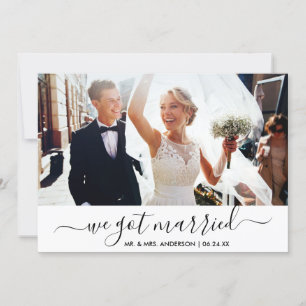 De Remerciements Script tendance Nous avons marié carte Mariage pho