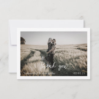 De Remerciements Simple Elegant Boho Mariage Thankyou Carte photo