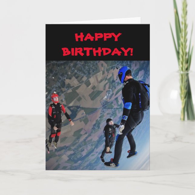 DE REMERCIEMENTS SKY DIVERS CARTE D'ANNIVERSAIRE (Devant)