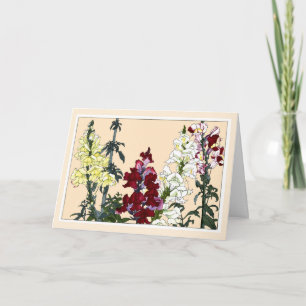 De Remerciements Snapdragons colorés, Carte d'art botanique