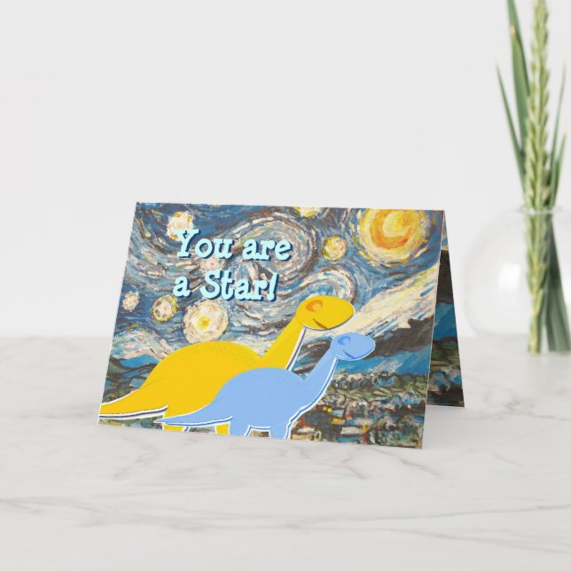 De Remerciements Starry Night Vous êtes une carte Star Dinosaures (Devant)