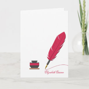 De Remerciements Stationery Carte pour notes photo Inkwell et Feath