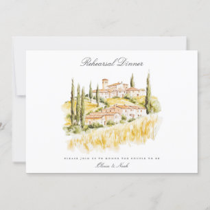 De Remerciements Toscane Aquarelle Italienne Dîner Carte