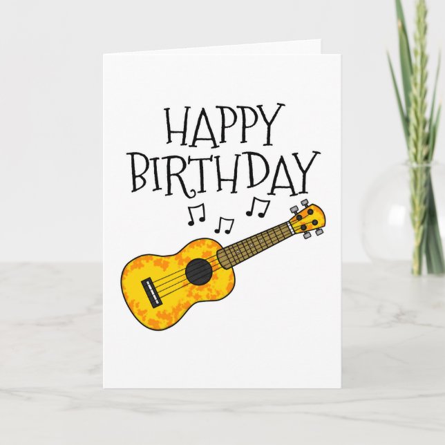 De Remerciements Ukulele Carte d'anniversaire Uke Player Musicien (Devant)