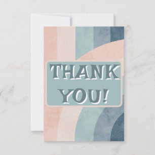 De Remerciements Vintage les années 70 Rainbow Mariage plat Carte d