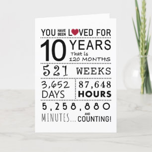 De Remerciements Vous Avez Été Aimé 10e Carte Anniversaire
