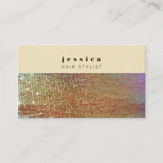 De Rendez-vous Carte Styliste des cheveux Mod Mesh Gold Sequins (Devant)