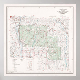 De Soto National Forest Map (1964) Poster
