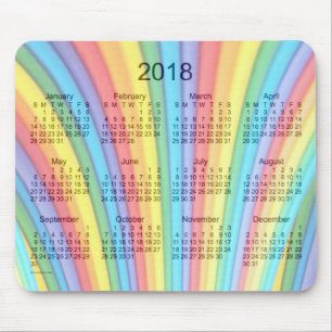 De Souris Calendrier 2018 d'art d'arc-en-ciel par le tapis