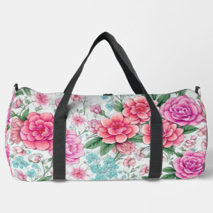 De Sport Cute Fun Girl Vintage motif floral Duffel sac