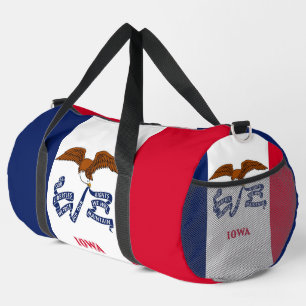 De Sport Print Cut Sac à coudre avec drapeau Iowa, USA