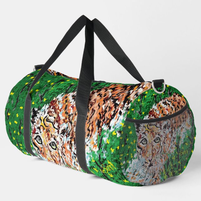 De Sport Sac Duffel : Tigre En Course (Coin droit)