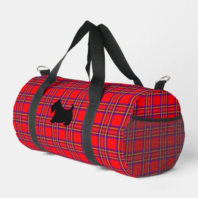 De Sport Scottish Terrier Red Plaid Duffel sac cadeau (Coin droit)
