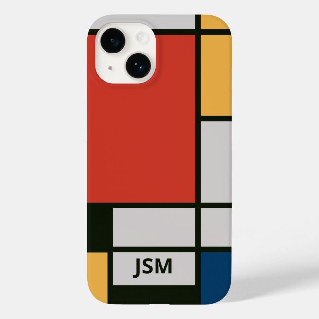 De Stijl Inspired Primary Coloured Squares Monogra Case-Mate iPhone Case (Back)