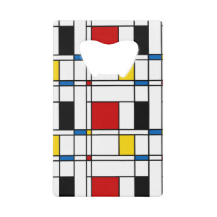 De Stijl Pattern Credit Card Bottle Opener