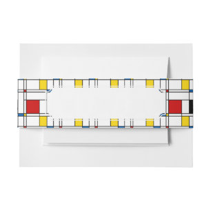 De Stijl Pattern Invitation Belly Band