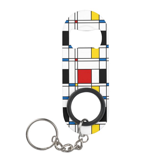 De Stijl Pattern Mini Bottle Opener (Front)