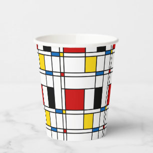 De Stijl Pattern Paper Cups