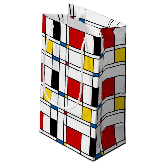 De Stijl Pattern Small Gift Bag (Back Angled)