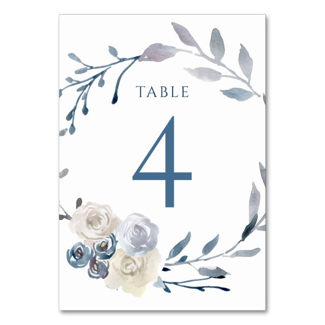 De Table aquarelle couronne bleu fleurie Tableau Numéro 4 (Par défaut)