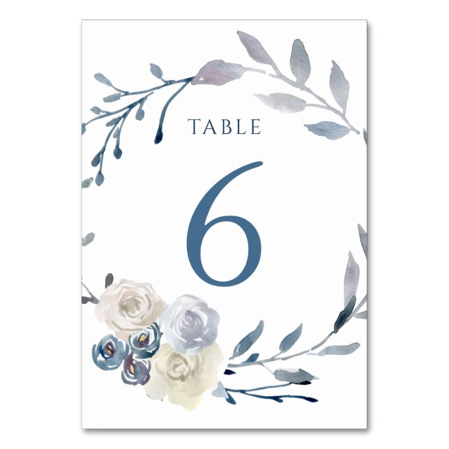 De Table aquarelle couronne florale bleue Tableau Numéro 6 (Par défaut)