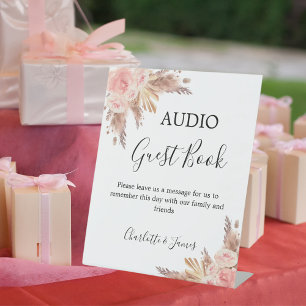 De Table Audio Invité Livre signe fleurs pampas herbe maria