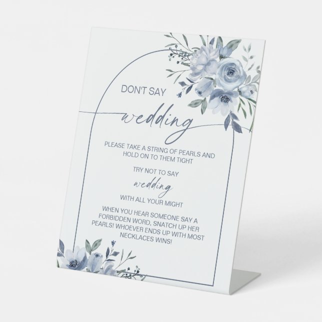 De Table Bleu Dusty Ne pas dire Mariage Jeu Signe (Recto)