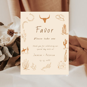 De Table Boho Western Favorite People Wedding Favor signe