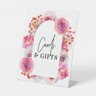 De Table Bright Floral Cartes & Cadeaux Signe pour Fête des