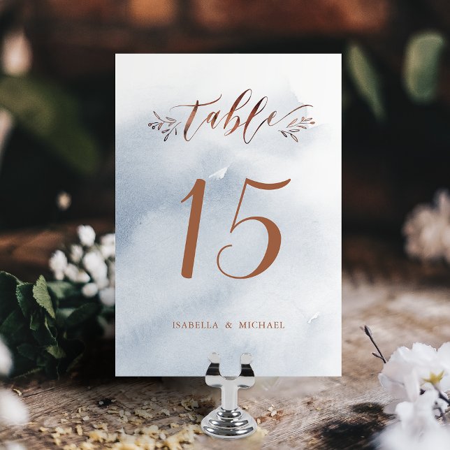 De Table Calligraphie bleu outremer mariage rustique numéro (Dusty blue calligraphy rustic wedding table number)