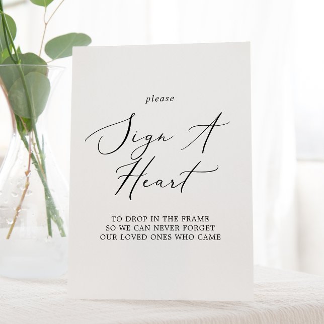 De Table Calligraphie noire délicate Signer un signe cardia (Créateur téléchargé)