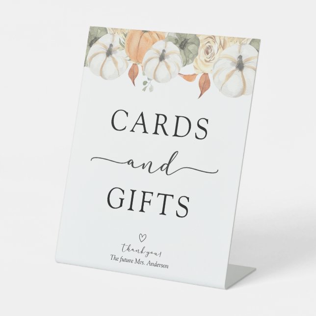 De Table Cartes et cadeaux Signe d'automne rustique (Recto)